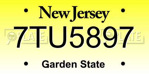 7TU5897 New Jersey License Plate