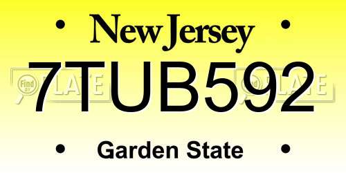 7TUB592 New Jersey License Plate