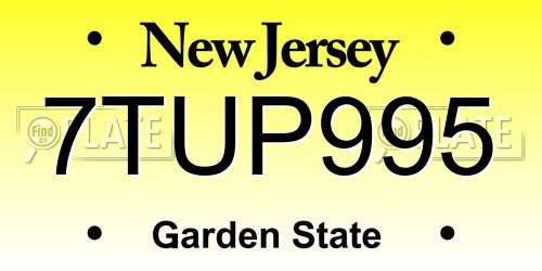 7TUP995 New Jersey License Plate