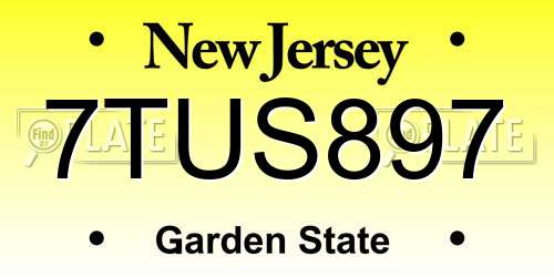 7TUS897 New Jersey License Plate