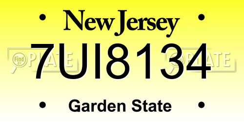 7UI8134 New Jersey License Plate