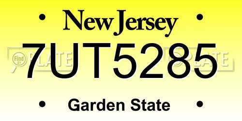 7UT5285 New Jersey License Plate