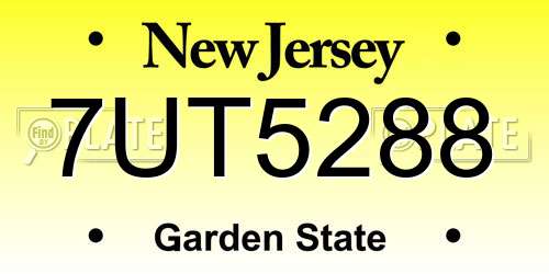 7UT5288 New Jersey License Plate