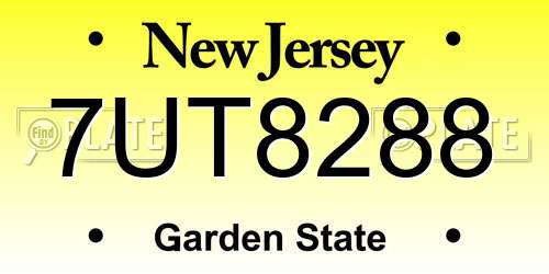 7UT8288 New Jersey License Plate
