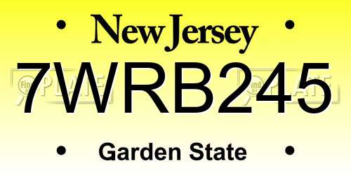 7WRB245 New Jersey License Plate