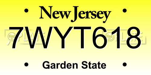 7WYT618 New Jersey License Plate