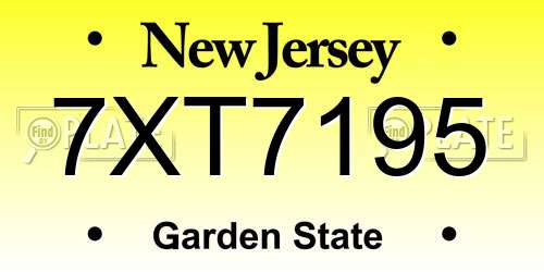 7XT7195 New Jersey License Plate