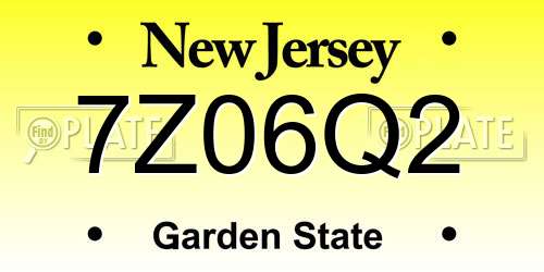 7Z06Q2 New Jersey License Plate