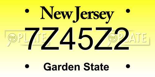 7Z45Z2 New Jersey License Plate