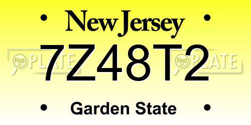 7Z48T2 New Jersey License Plate