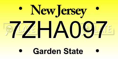 7ZHA097 New Jersey License Plate