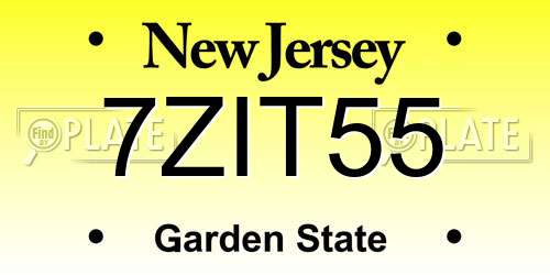 7ZIT55 New Jersey License Plate
