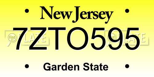 7ZTO595 New Jersey License Plate