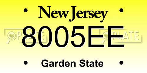 8005EE New Jersey License Plate