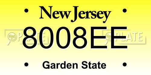 8008EE New Jersey License Plate