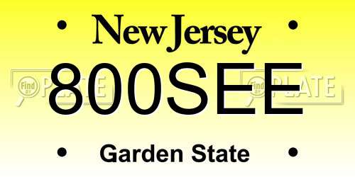 800SEE New Jersey License Plate