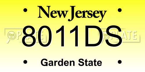 8011DS New Jersey License Plate