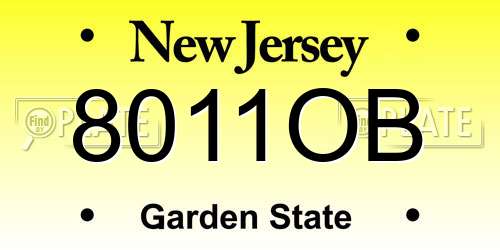 8011OB New Jersey License Plate