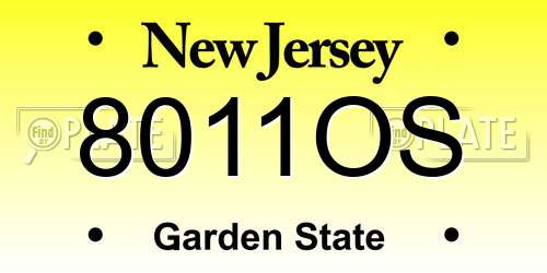 8011OS New Jersey License Plate