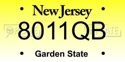 8011QB New Jersey License Plate