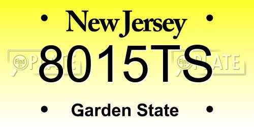 8015TS New Jersey License Plate