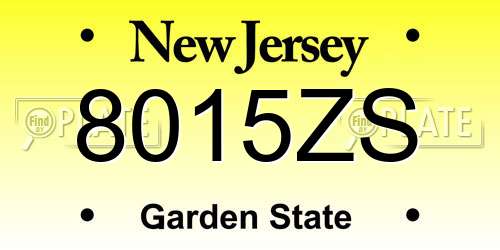 8015ZS New Jersey License Plate