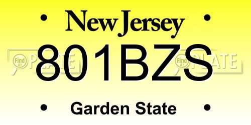 801BZS New Jersey License Plate