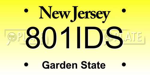 801IDS New Jersey License Plate