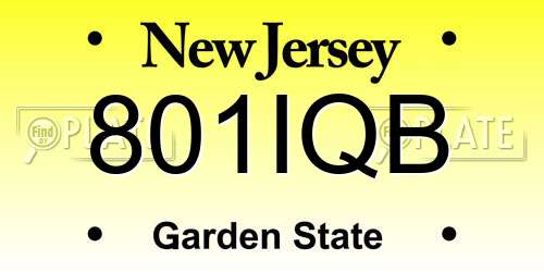 801IQB New Jersey License Plate