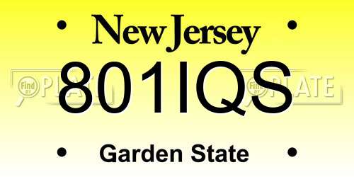 801IQS New Jersey License Plate