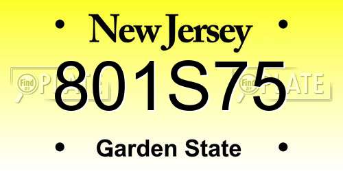 801S75 New Jersey License Plate