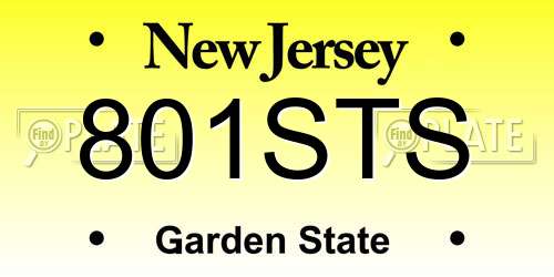 801STS New Jersey License Plate
