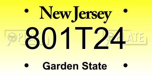 801T24 New Jersey License Plate