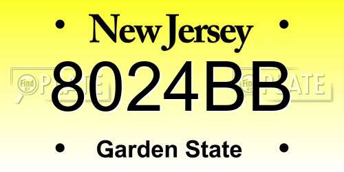 8024BB New Jersey License Plate