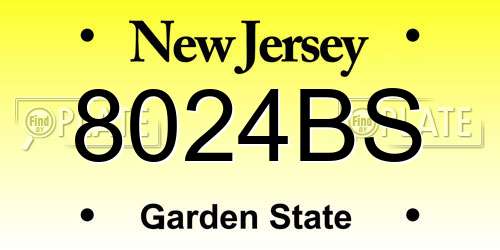 8024BS New Jersey License Plate
