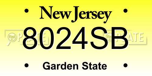 8024SB New Jersey License Plate