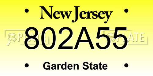 802A55 New Jersey License Plate