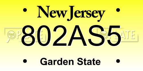 802AS5 New Jersey License Plate
