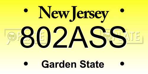 802ASS New Jersey License Plate
