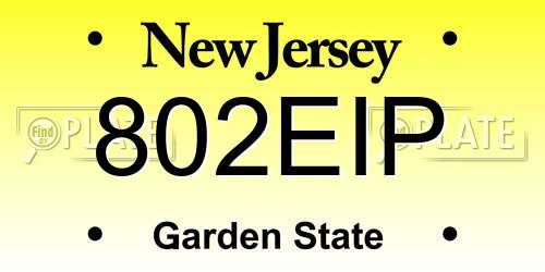 802EIP New Jersey License Plate