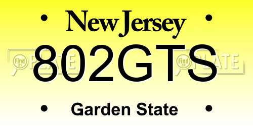802GTS New Jersey License Plate