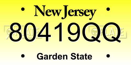 80419QQ New Jersey License Plate