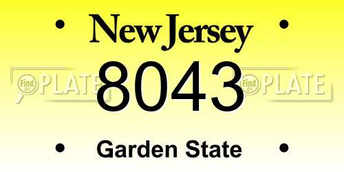 8043 New Jersey License Plate