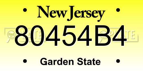80454B4 New Jersey License Plate
