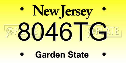 8046TG New Jersey License Plate