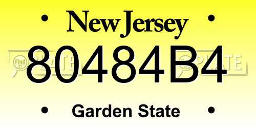 80484B4 New Jersey License Plate