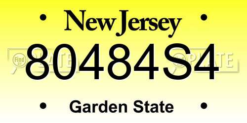 80484S4 New Jersey License Plate