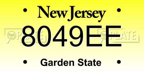 8049EE New Jersey License Plate