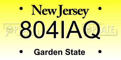 804IAQ New Jersey License Plate