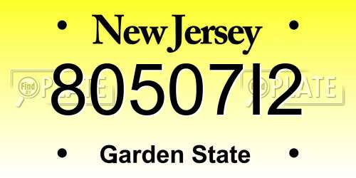 80507I2 New Jersey License Plate